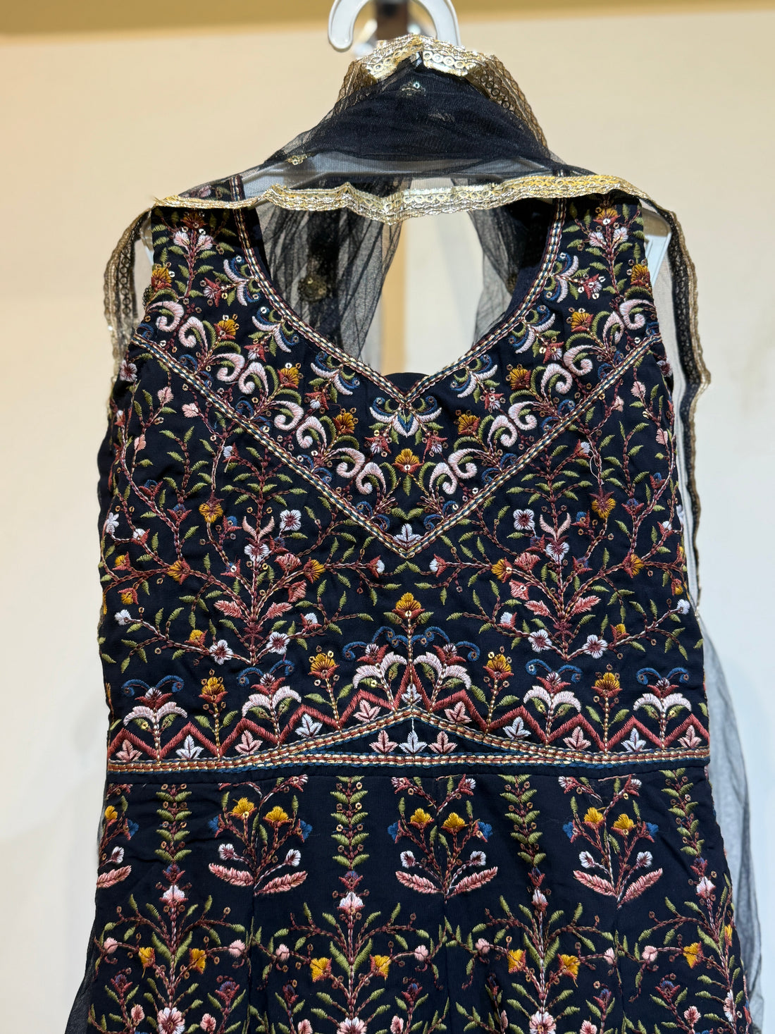 Black Premium full embroidery sharara