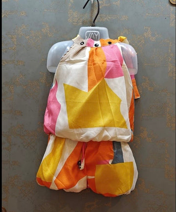 Breezy orange pink Small kids vacation wear