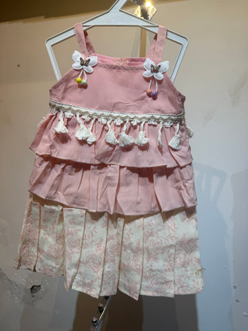 Peach layered top with skirt