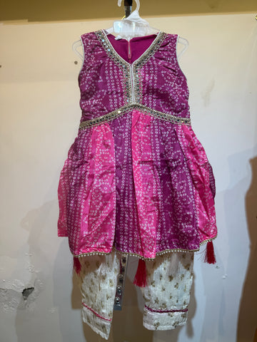 Bhandini pink patiyala suit