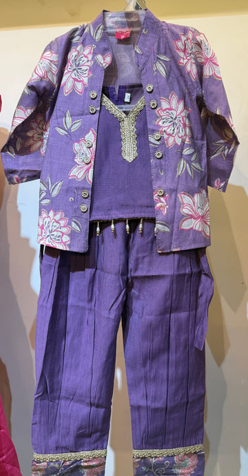 Lavender 3 piece co-ard set with jacket