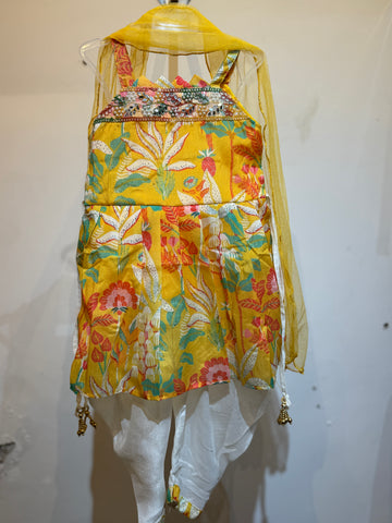 Yellow tropical patiala set