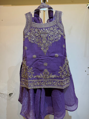 Lavender zari embroidery festive wear sharara