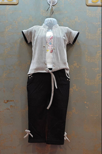 Western co-ard set with jacket and black pant