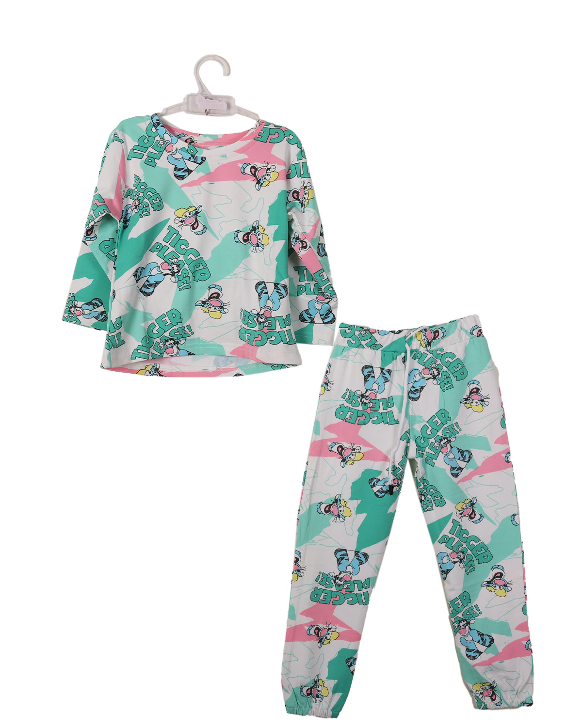 Sea Green Tiger Co ord Set  For Boys