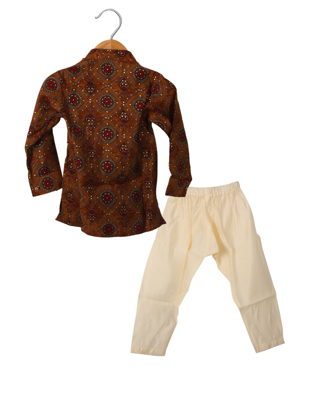 Mustard Kurta Set For Boys With Pant And Dhoti