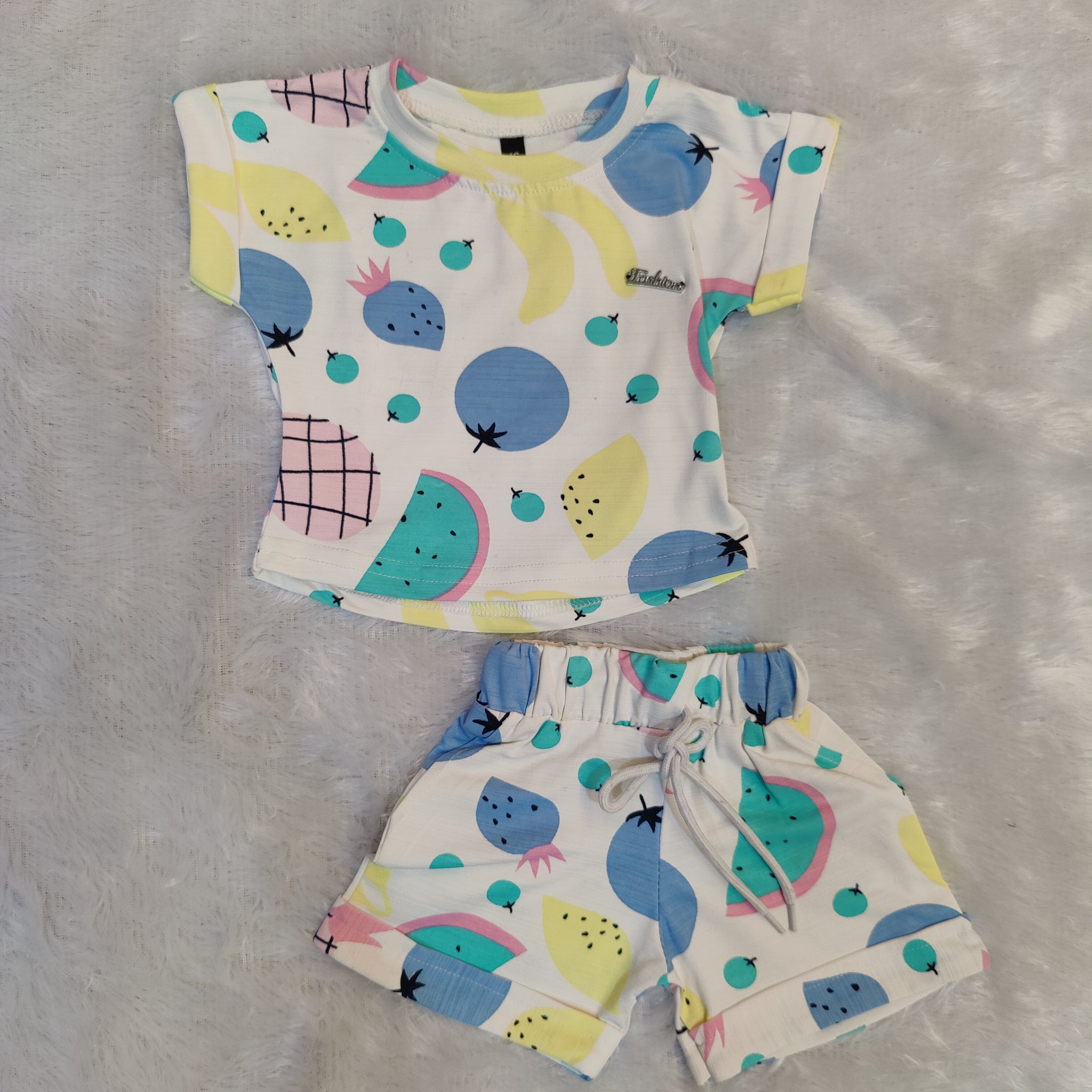 Blue melon short and tee set for boys