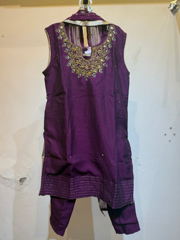 Wine Straight cut kurti set