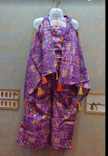 Ultra violet sharara with shrug sleeveless