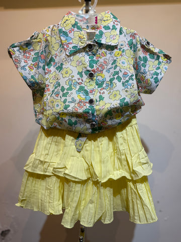 Chick Yellow floral pattern top and skirt