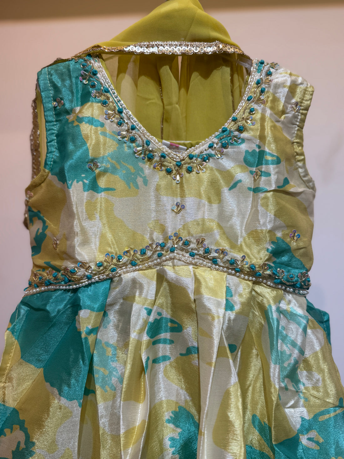 Lime Green alia cut sharara