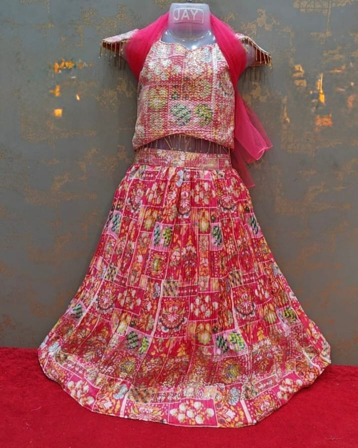 Pink designer tassel work lehanga