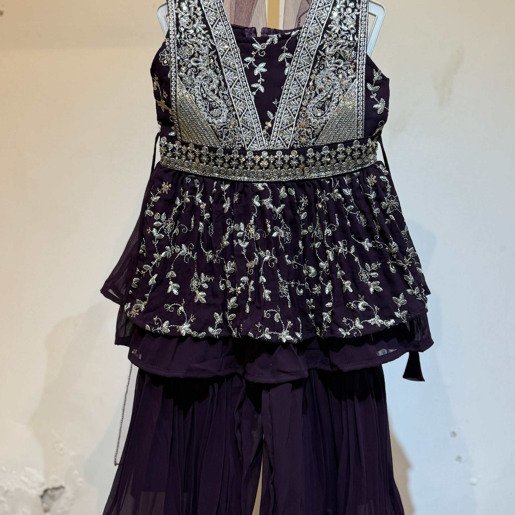 Wine Peplum full sequence work work sharara