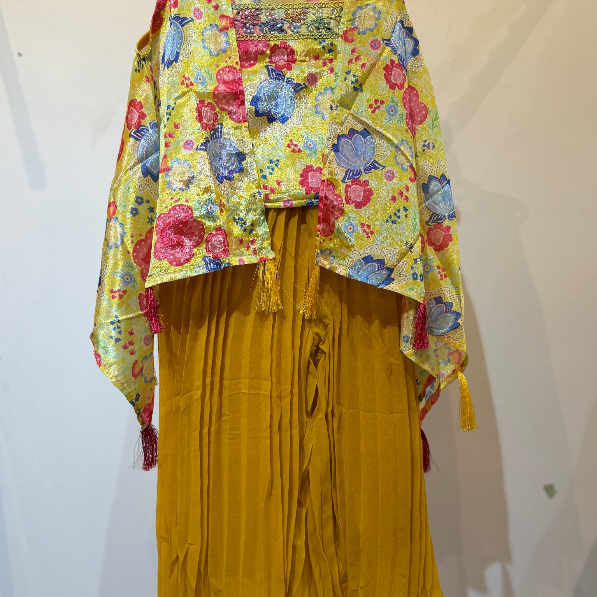 Tropical Yellow bold Flowers  flowy shrug palazzo set