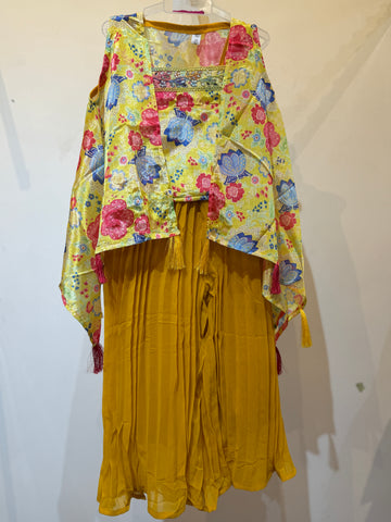Tropical Yellow bold Flowers  flowy shrug palazzo set