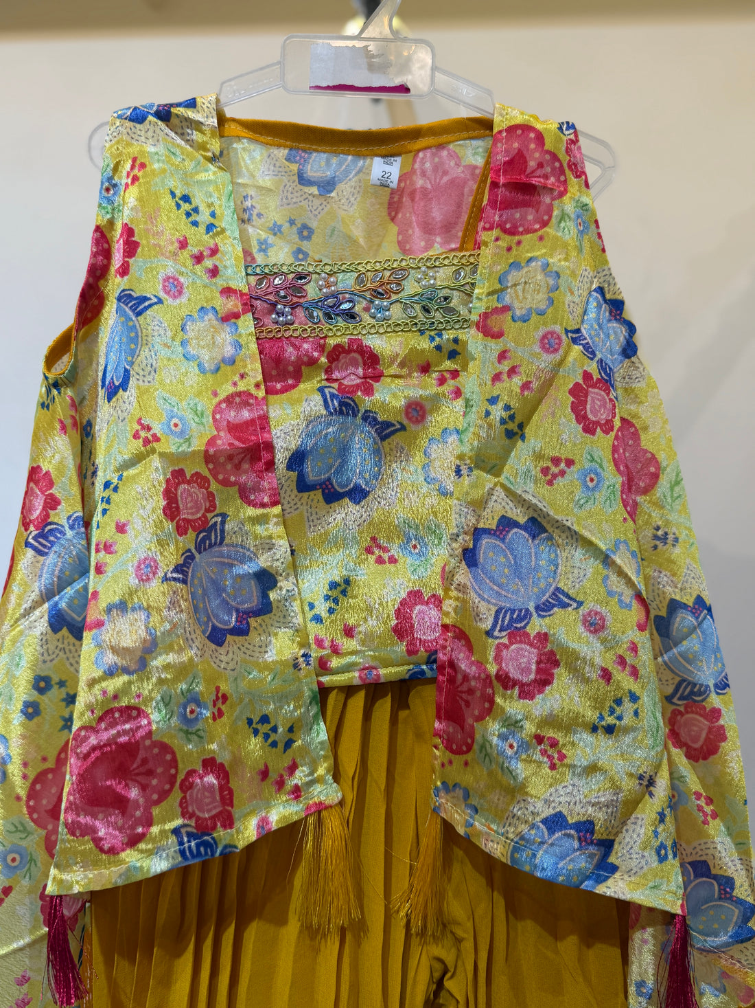 Tropical Yellow bold Flowers  flowy shrug palazzo set