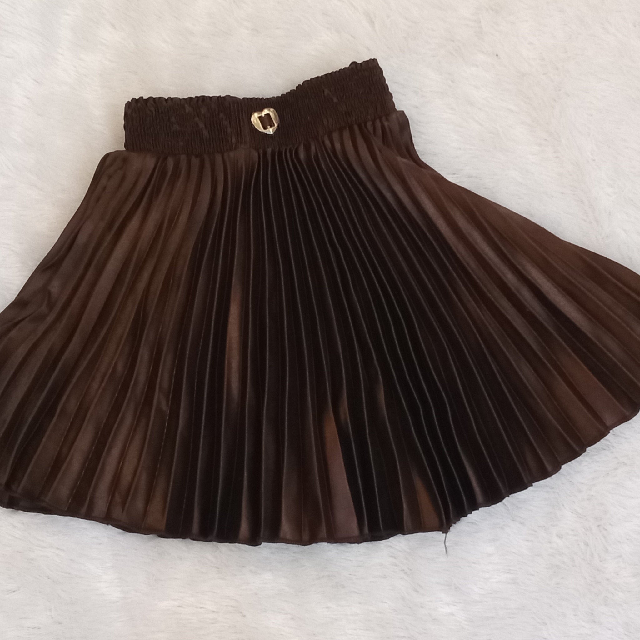 Choco Brown pleated skirt for girls