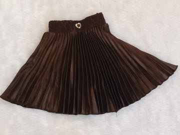 Choco Brown pleated skirt for girls