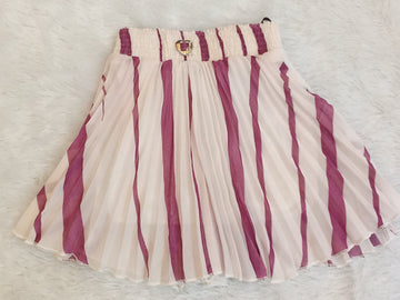 Purple striped pleated skirt for girls