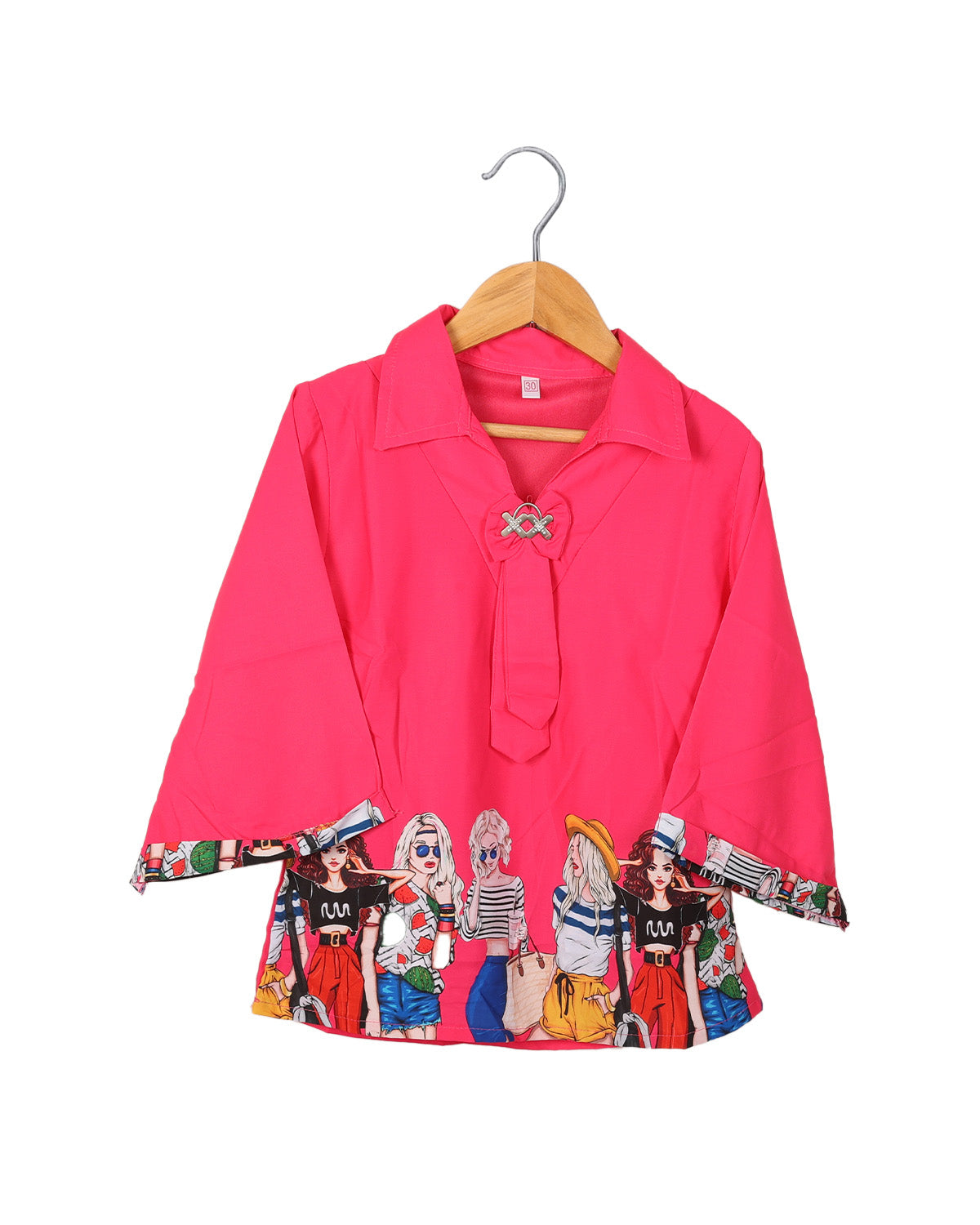 Stylish and fasionable Pink Face Printed Top For Girls