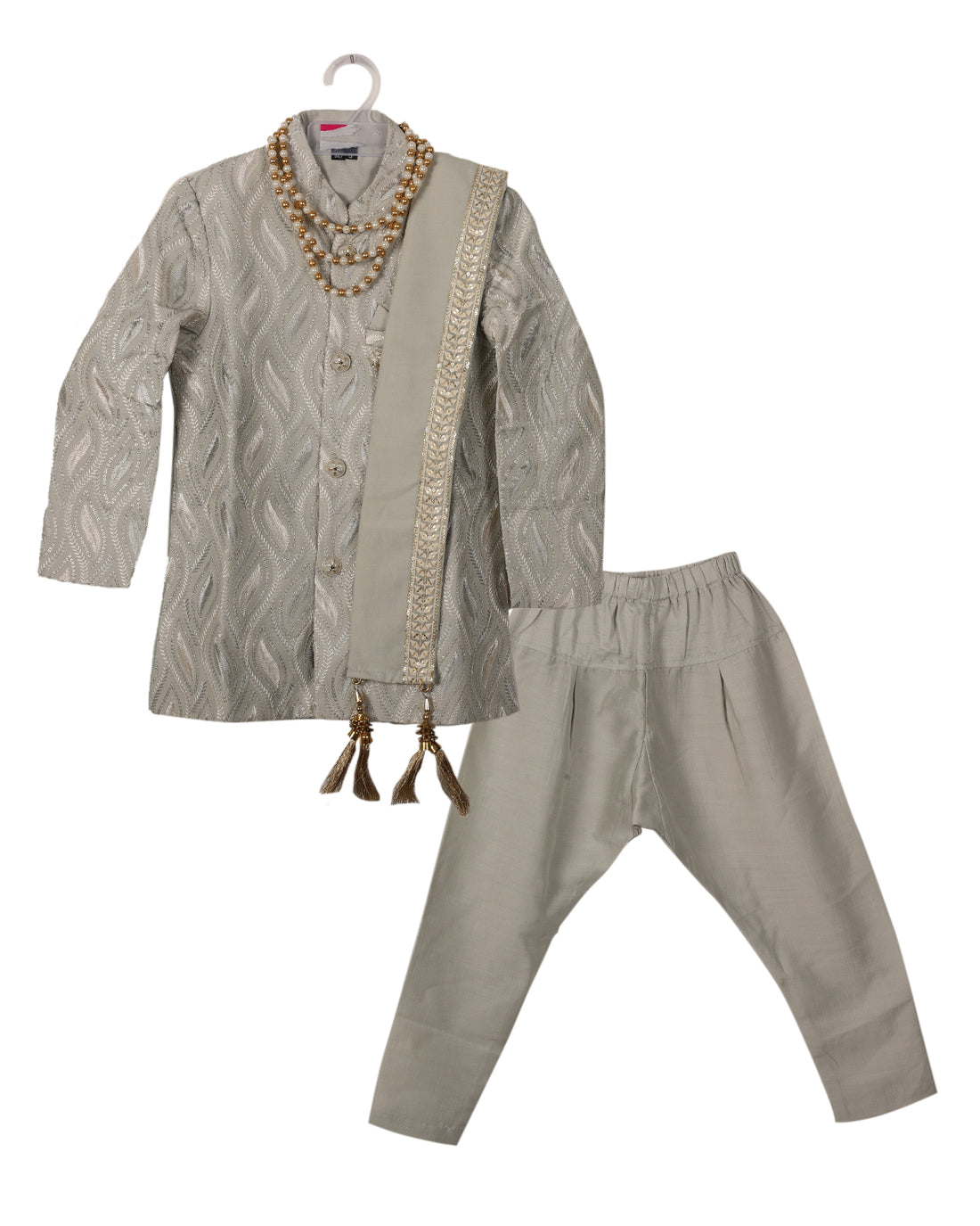 Grey Embroidery Sherwani Set