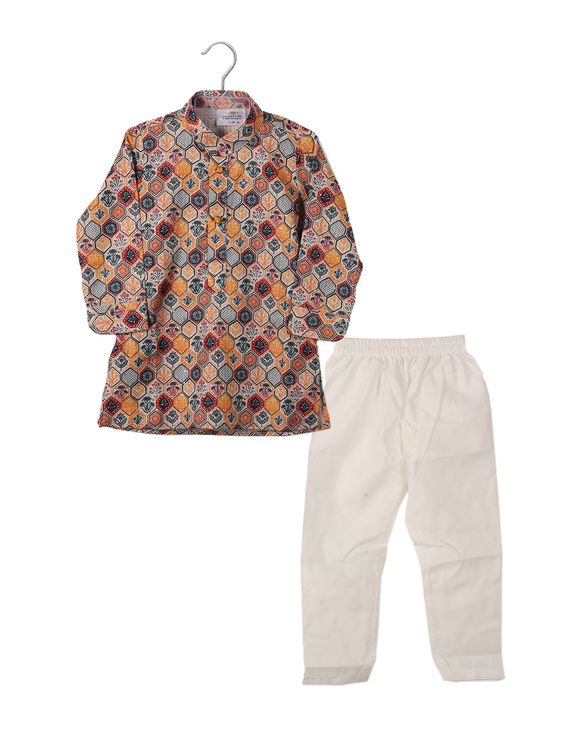 Multi Colored hexagon printed Kurta Set With Pant